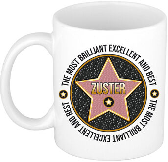 Bellatio Decorations Cadeau koffie/thee mok voor zuster/verpleegster - collega mok - walk of fame - keramiek - 300 ml