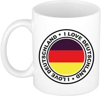 Bellatio Decorations Cadeau koffiemok Duitsland - vlag - I love - 300 ml - keramiek - landen thema - support