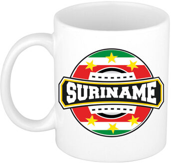 Bellatio Decorations Cadeau koffiemok Suriname - Surinaamse vlag - 300 ml - keramiek
