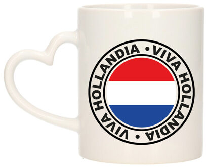 Bellatio Decorations Cadeau koffiemok Viva Hollandia - vlag - I love - 300 ml - keramiek