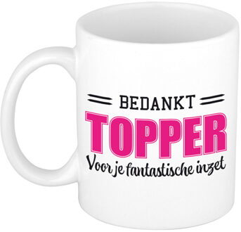 Bellatio Decorations Cadeau koffiemok voor collega/werknemer - bedankt - afscheid/pensioen kado - feest mokken Roze