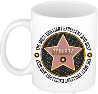 Bellatio Decorations Cadeau koffiemok voor de beste collega - walk of fame - keramiek - 300 ml