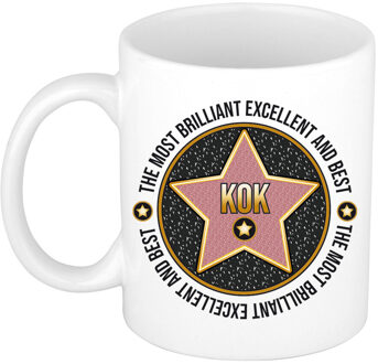 Bellatio Decorations Cadeau koffiemok voor de beste kok - walk of fame - keramiek - 300 ml