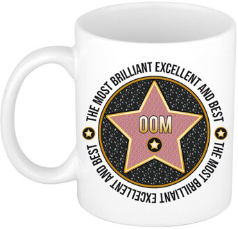 Bellatio Decorations Cadeau koffiemok voor de beste oom - walk of fame - keramiek - 300 ml Antraciet