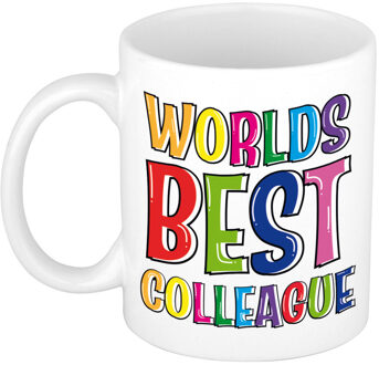 Bellatio Decorations Cadeau mok / beker voor collega - worlds best colleague - keramiek - feest mokken Multikleur