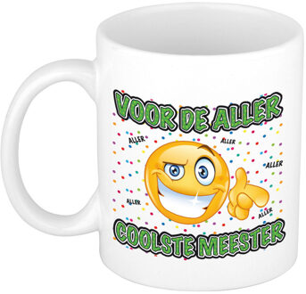 Bellatio Decorations Cadeau mok/beker - Voor de aller coolste meesterA‚A - wit - 300 ml - feest mokken Groen