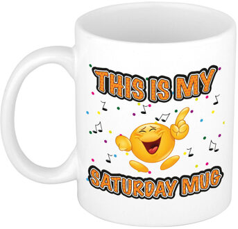 Bellatio Decorations Cadeau mok - grappig - zaterdag - keramiek - 300 ml - kantoor humor