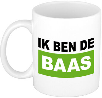 Bellatio Decorations Cadeau mok voor baas - groen - grappig - keramiek - 300 ml - boss - feest mokken