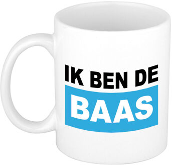 Bellatio Decorations Cadeau mok voor baas - licht blauw - grappig - keramiek - 300 ml - boss - feest mokken