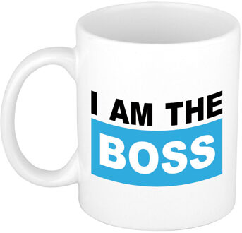 Bellatio Decorations Cadeau mok voor baas - licht blauw - grappig - keramiek - 300 ml - boss