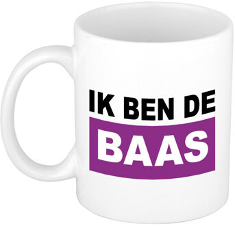 Bellatio Decorations Cadeau mok voor baas - paars - grappig - keramiek - 300 ml - boss - feest mokken