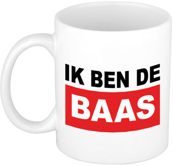 Bellatio Decorations Cadeau mok voor baas - rood - grappig - keramiek - 300 ml - boss