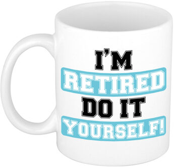 Bellatio Decorations Cadeau mok voor collega - afscheid/pensioen - blauw - keramiek - 300 ml