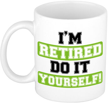 Bellatio Decorations Cadeau mok voor collega - afscheid/pensioen - groen - keramiek - 300 ml