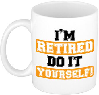 Bellatio Decorations Cadeau mok voor collega - afscheid/pensioen - oranje - keramiek - 300 ml