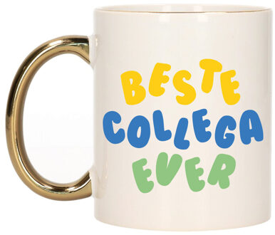 Bellatio Decorations Cadeau mok voor collega - beste collega ever - goud - keramiek - 300 ml Goudkleurig