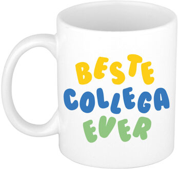 Bellatio Decorations Cadeau mok voor collega - beste collega ever - wit - keramiek - 300 ml