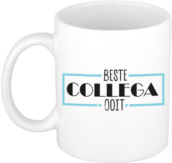 Bellatio Decorations Cadeau mok voor collega - beste collega ooit - wit - keramiek - 300 ml