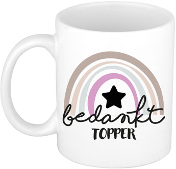 Bellatio Decorations Cadeau mok voor collega - wit - bedankt - afscheid/pensioen - keramiek - 300 ml