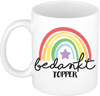 Bellatio Decorations Cadeau mok voor collega - wit - bedankt - afscheid/pensioen - keramiek - 300 ml