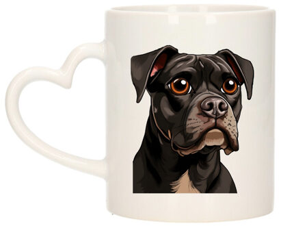 Bellatio Decorations Cadeau mok voor honden liefhebbers - Boxer - hartje - Cartoon - keramiek - 300 ml
