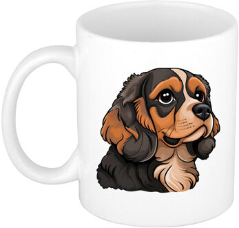 Bellatio Decorations Cadeau mok voor honden liefhebbers - Cavalier King Charles hond - Cartoon tekening - keramiek - 300