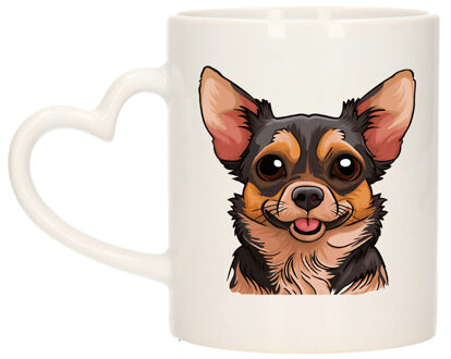 Bellatio Decorations Cadeau mok voor honden liefhebbers - Chihuaha - hartje - Cartoon - keramiek - 300 ml
