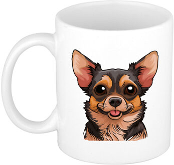 Bellatio Decorations Cadeau mok voor honden liefhebbers - Chihuaha hond - Cartoon tekening - keramiek - 300 ml