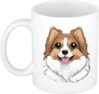 Bellatio Decorations Cadeau mok voor honden liefhebbers - Pomeriaan - Cartoon tekening - keramiek - 300 ml
