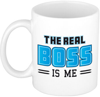 Bellatio Decorations Cadeau mok voor je baas - blauw - grappig - keramiek - 300 ml - boss