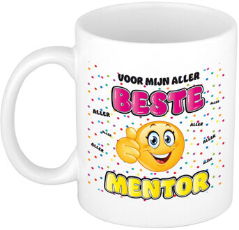 Bellatio Decorations cadeau mok voor mentor - grappig - keramiek - 300 ml - juffendag - feest mokken Roze