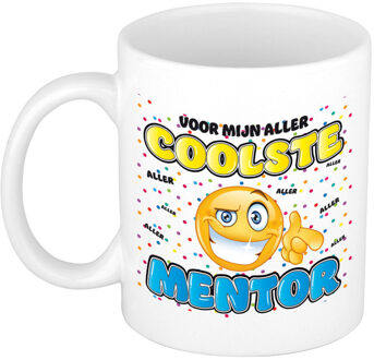 Bellatio Decorations cadeau mok voor mentor - grappig - keramiek - 300 ml - meesterdag - feest mokken Blauw