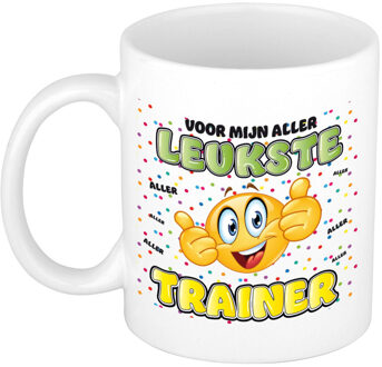 Bellatio Decorations cadeau mok voor trainer - grappig - keramiek - 300 ml - leukste trainer - feest mokken Groen