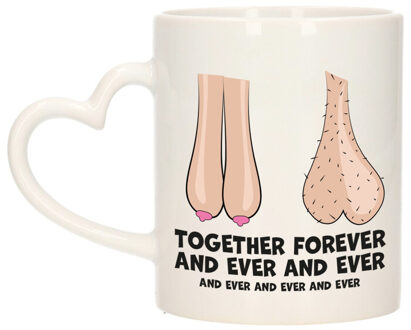 Bellatio Decorations Cadeau mok voor trouw jubileum - together forever and ever - keramiek - 300 ml