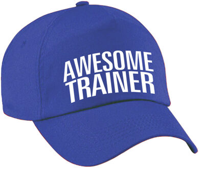 Bellatio Decorations Cadeau pet/cap voor volwassenen - Awesome Trainer - blauw - geweldige trainer