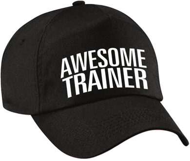 Bellatio Decorations cadeau pet/cap voor volwassenen - Awesome Trainer - zwart - geweldige trainer - Verkleedhoofddeksel