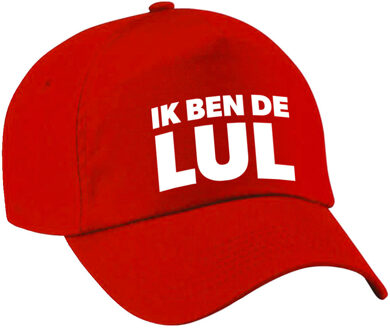 Bellatio Decorations Cadeau pet/cap voor volwassenen - de lul - rood - vrijgezellenfeest - bruiloft/trouwen