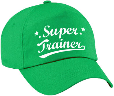 Bellatio Decorations cadeau pet/cap voor volwassenen - Super Trainer - groen - geweldige coach