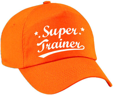 Bellatio Decorations cadeau pet/cap voor volwassenen - Super Trainer - oranje - geweldige coach