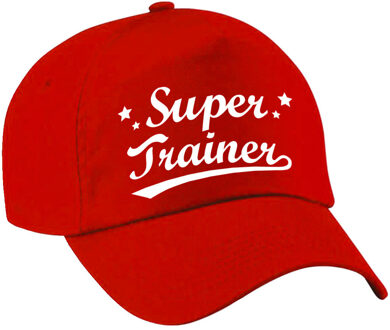 Bellatio Decorations cadeau pet/cap voor volwassenen - Super Trainer - rood - geweldige coach