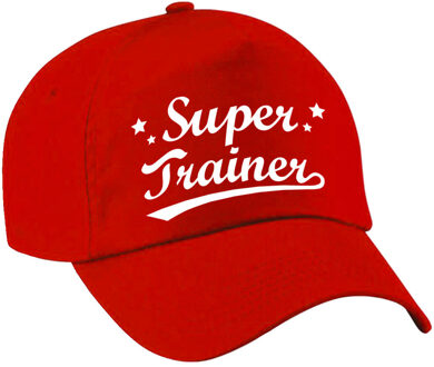 Bellatio Decorations Cadeau pet/cap voor volwassenen - Super Trainer - rood - geweldige coach