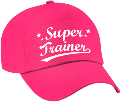 Bellatio Decorations Cadeau pet/cap voor volwassenen - Super Trainer - roze - geweldige coach
