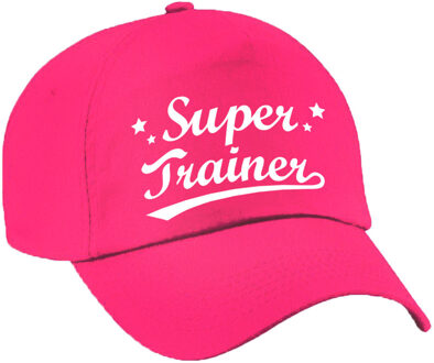 Bellatio Decorations cadeau pet/cap voor volwassenen - Super Trainer - roze - geweldige coach