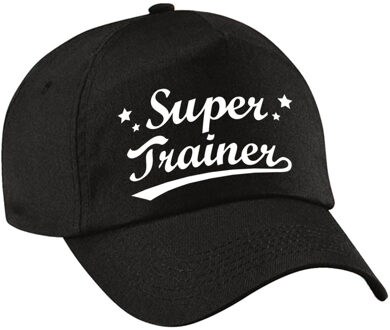 Bellatio Decorations cadeau pet/cap voor volwassenen - Super Trainer - zwart - geweldige coach - Verkleedhoofddeksels