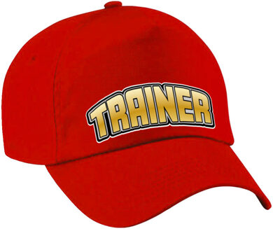 Bellatio Decorations Cadeau pet/cap voor volwassenen - trainer - rood/goud - geweldige coach - sport