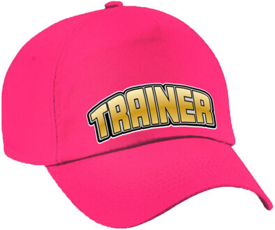 Bellatio Decorations Cadeau pet/cap voor volwassenen - trainer - roze/goud - geweldige coach - sport