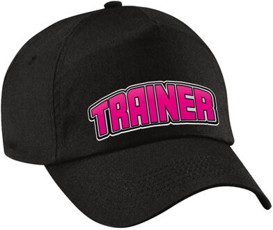 Bellatio Decorations Cadeau pet/cap voor volwassenen - trainer - zwart/roze - geweldige coach - sport