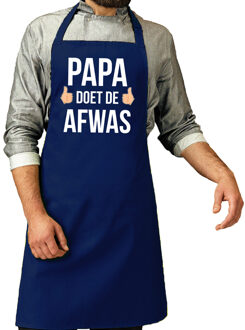 Bellatio Decorations Cadeau schort blauw papa doet de afwas voor heren - Feestschorten