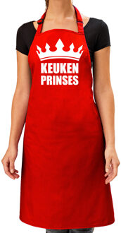 Bellatio Decorations Cadeau schort voor dames - keuken prinses - rood - keukenschort - verjaardag