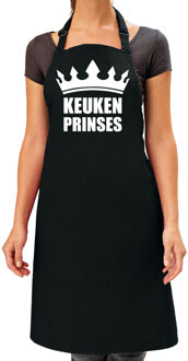 Bellatio Decorations Cadeau schort voor dames - keuken prinses - zwart - keukenschort - verjaardag